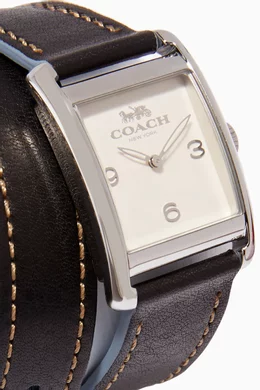Buy Coach Black Silver Black Renwick Double Wrap Watch for Women