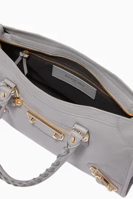 Buy Balenciaga Grey Light Grey Small Classic Metallic Edge City