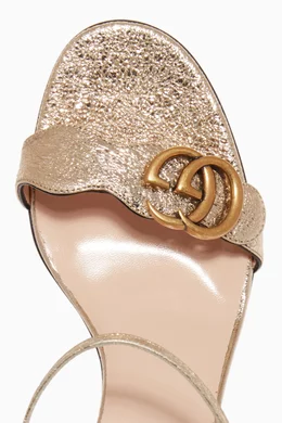 Gucci metallic laminate new arrivals leather sandal