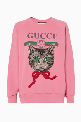 Gucci pink cat sweater new arrivals