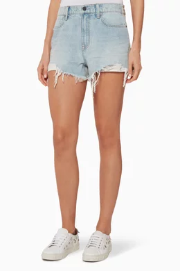 Buy Alexander Wang Blue Light Blue Grey Bite Clash Shorts for