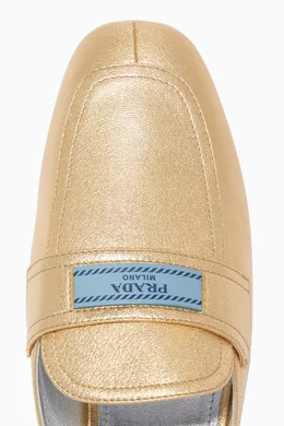Gold backless loafers outlet