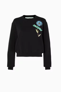 Off white hotsell flower crewneck