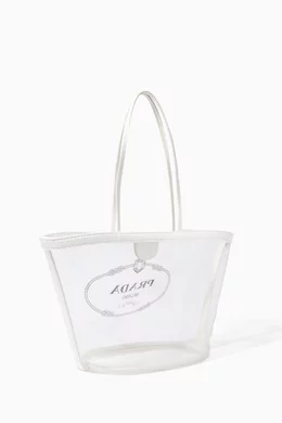 Prada clear beach bag best sale