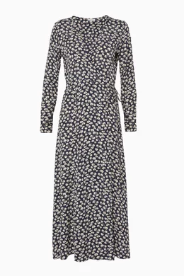 Ganni roseburg hotsell wrap dress