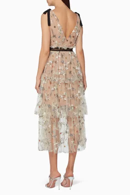 Self portrait star mesh midi dress deals