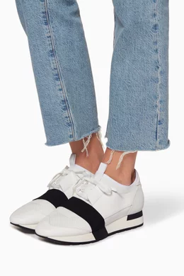 Buy Balenciaga White White Race Runner Low Top Sneakers for Women in UAE Ounass