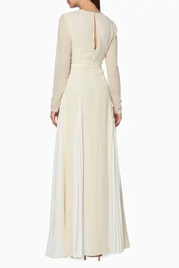 Ivory embroidered outlet maxi dress