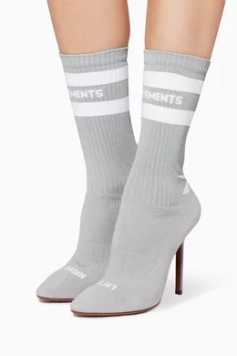 Buy Vetements Grey Vetements X Reebok Grey Reflective Sock Boots for Women in UAE Ounass