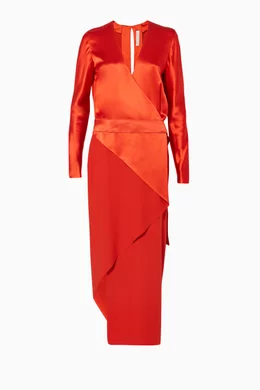 Buy Dion Lee Red Red Earth Bias Fold Dress for Women in UAE Ounass