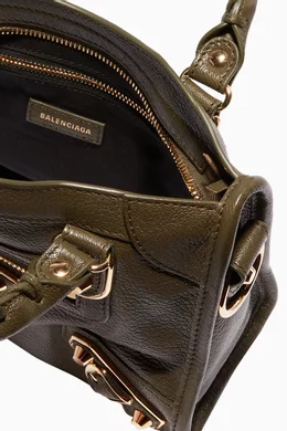Buy Balenciaga Green Olive Green Mini Classic Metallic Edge City Tote Bag for Women in UAE Ounass