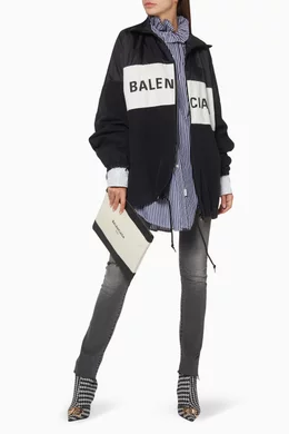 Balenciaga nylon deals denim jacket