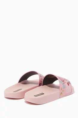 Buy Dolce Gabbana Pink Rose Pink Graffiti Pool Slides for Women