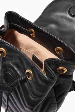 Buy Gucci Black Black Mini GG Marmont 2.0 Leather Backpack for