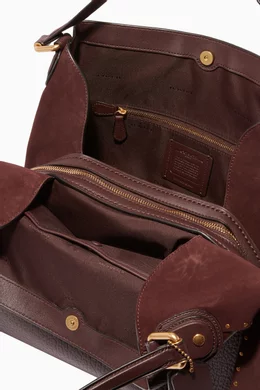 Coach edie 42 rivet leather & suede shoulder bag hot sale