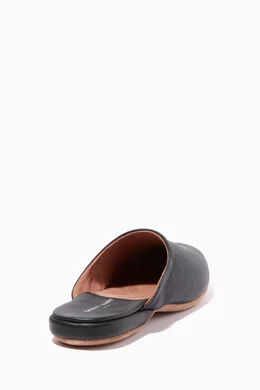 Buy Derek Rose Black Black Leather Morgan Slippers for Men in UAE