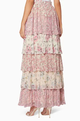 Buy LoveShackFancy Multicolour Multi Coloured Carmen Ruffled Maxi Skirt for Women in UAE Ounass