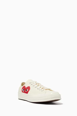 Buy Comme des Gar ons PLAY White x Converse Chuck 70 Low Top