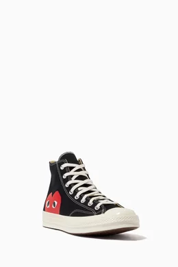 Cdg converse high black on feet hot sale