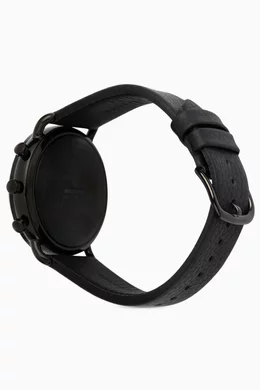 Emporio armani hybrid smartwatch top with hammered leather strap