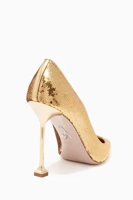 Gold discount metallic heels