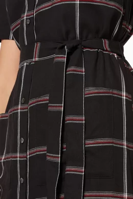 Whistles montana 2025 check shirt dress