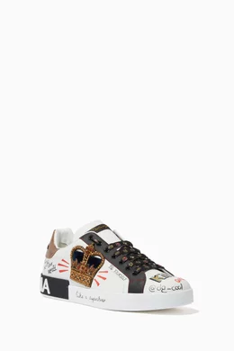 Portofino sneakers in printed nappa calfskin with patch clearance