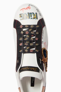 Portofino sneakers in printed nappa calfskin with clearance patch