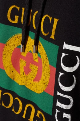 Buy Gucci Black Black Distressed Effect Oversize Sweatshirt for