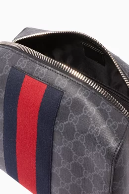 Buy Gucci Black Black Grey GG Supreme Wash Bag for Men in UAE