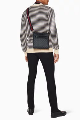 Buy Gucci Black Black Grey GG Supreme Small Messenger Bag for
