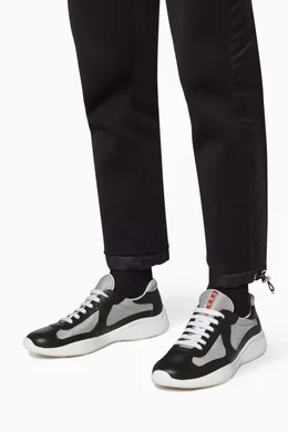 Prada black america's cup sneakers on sale