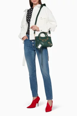 Buy Balenciaga Green City S Crocodile Effect Leather Mini Bag for