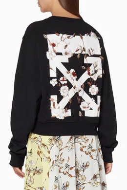 Off white flowers sweatshirt hotsell