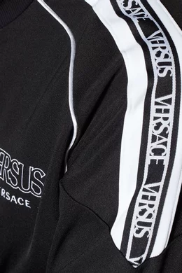 Buy Versus Versace Black Black Logo Tape Zipped Track Jacket for