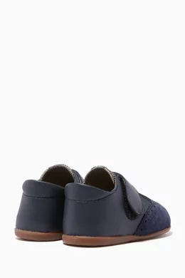 Buy Babywalker Blue Leather Suede Velcro Strap Shoes for Kids in