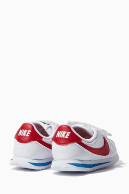 Buy Nike White White Leather Cortez Basic Velcro Strap Sneakers