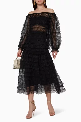 Black victorian store lace skirt