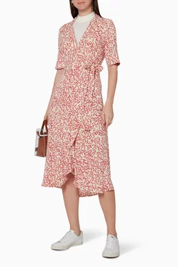 Ganni goldstone top crepe egret