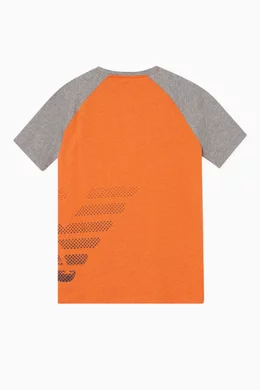 Buy Emporio Armani Orange EA7 Logo Print T Shirt for Boys in UAE