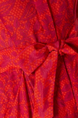Buy WHISTLES Pink Henna Print Tie Front Jumpsuit for Women in UAE