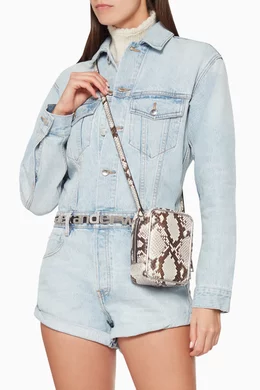 Buy Alexander Wang Grey Halo Snake Print Crossbody Bag for Women