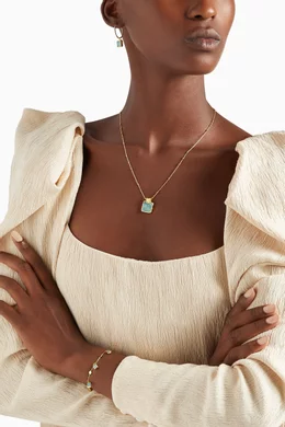 Buy Missoma Gold Amazonite Medium Charm Hoops in 18kt Gold Plated