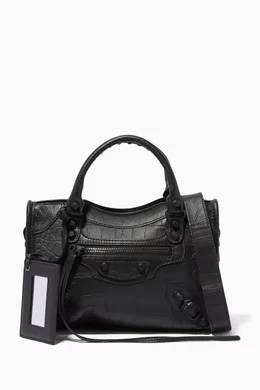 Buy Balenciaga Black Classic Mini City Crocodile Embossed Bag for Women in UAE Ounass