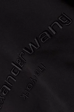 Shop Alexander Wang Cropped Embroidered Mockneck Sweatshirt