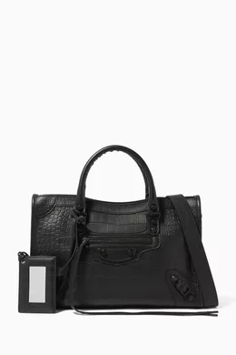 Buy Balenciaga Black Small Classic City Crocodile Embossed Bag for Women in UAE Ounass