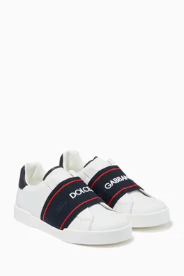 Buy Dolce Gabbana White DNA Leather Sneakers for Boys in UAE