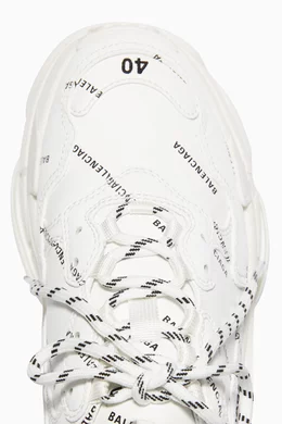 Buy Balenciaga White Triple S Allover Logo Sneakers for Women in UAE Ounass