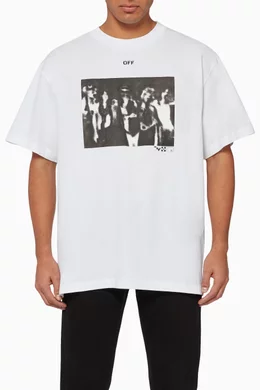 Buy Off White White Spray Paint Print T Shirt for Men in UAE Ounass