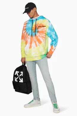 Buy Palm Angels Multicolour Tie Dye Hooded Sweatshirt for Men in
